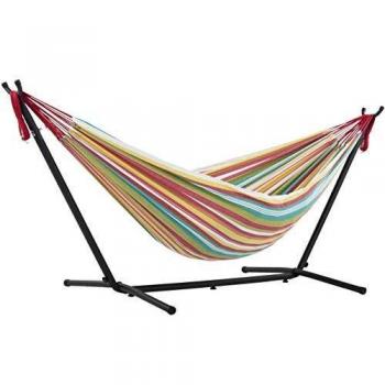 Vivere UHSDO8-26 - Hamaca con soporte incluido, multicolor, 250 cm, doble, diseño Salsa