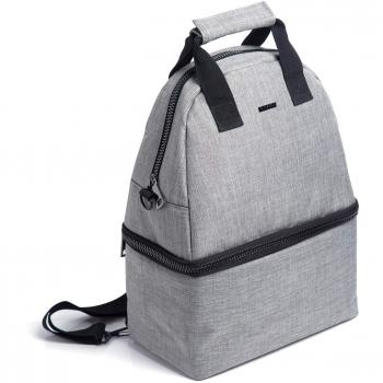 PuTwo Bolsa Térmica 14L Mochila Térmica Hermética Mochila Nevera 2 Compartimentos Bolsa Almuerzo con Correa Ajustable Bolsa Isotermica para Adulto Hombres Mujer Niños Niñas para Trabajo Colegio - Gris
