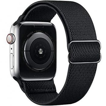 Vecann Correa De Nailon para Apple Watch Correa 38 mm 40 mm 42 mm 44 mm, Correa Ajustable Elástica Trenzada Transpirable Pulsera De Repuesto Compatible Con Apple iWatch Series 6 5 4 3 2 1 SE