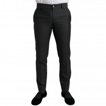 Dolce & Gabbana Dark Gray Stretch Slim Formal Pants - IT48 | M