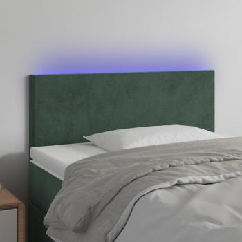 Cabecero LED de Terciopelo Verde Oscuro 100x5x78/88 cm con Iluminación Integrada