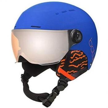 Bollé Quiz Visor Casco de esquí, Unisex-Youth, Matte Royal Blue, 52-55cm