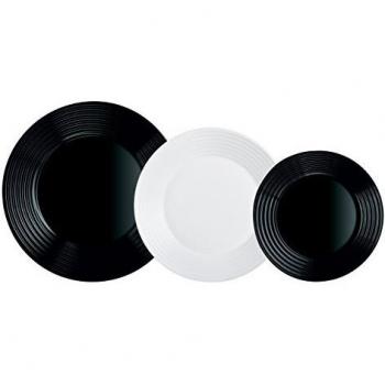 Luminarc Vajilla Opal & Vidrio Harena N&B 18 piezas Luminarc 18 piezas