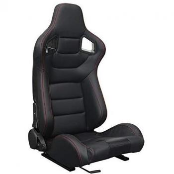MODAUTO Asiento Deportivo Coche,Semibaquet Ajustable,Adaptable para Cochescon,Ríeles incluidos,Conductor y Pasajero,para Coche y Simulador de Conducción,Modelo N705R,Negro