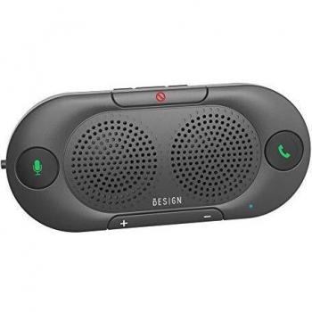 Besign BK06 Manos Libres Bluetooth para Coche, Altavoz Bluetooth Coche, Potente 2 X 2W, Soporta GPS y Música, Auto Encendido Apagado, Conectividad de Doble Enlace y Clip Visor