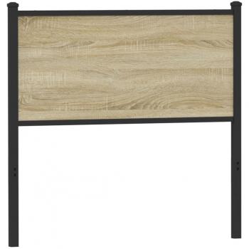 Cabecero de madera de ingeniería y acero roble Sonoma 75 cm vidaXL Marrón