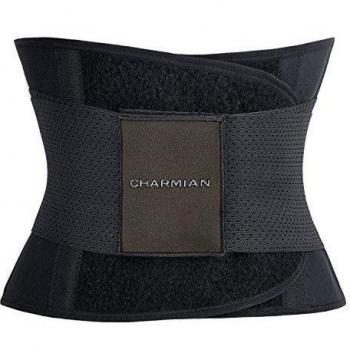 Charmian Women's Adjustable Waist Trainer Belt Workout Enhancer Stomach Body Shaper for Hourglass Figure Black Small