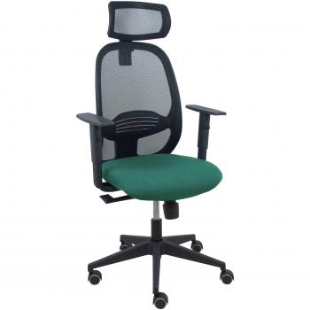 Silla Cilanco negra malla negra asiento bali verde botella brazo regulable cabecero regulable