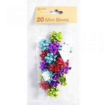 , 20 unidades de Navidad tamaño Mini con lazos de regalo con purpurina regalo lazos de cinta de lazos-morado de tamaño pequeño