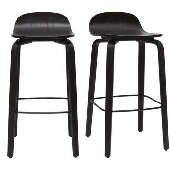 Set de 2 taburetes de cocina vintage negros 68 cm OBRA Miliboo