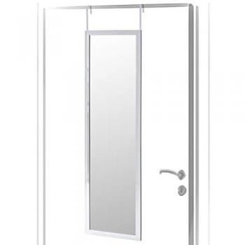 Espejo de Puerta Moderno Plateado de Plástico PE 35x125 cm