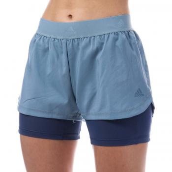 adidas 2In1 W Pantalón Corto, Mujer, Gris