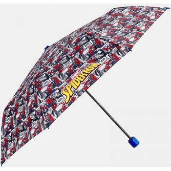 Paraguas Infantil Plegable Spiderman Marvel Manual 50cm Azul Junior