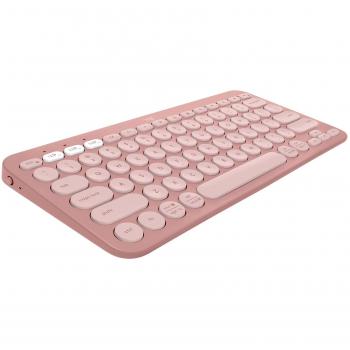 Teclado Logitech Pebble Keys 2 K380s Inalámbrico Bluetooth QWERTY Internacional Rosa