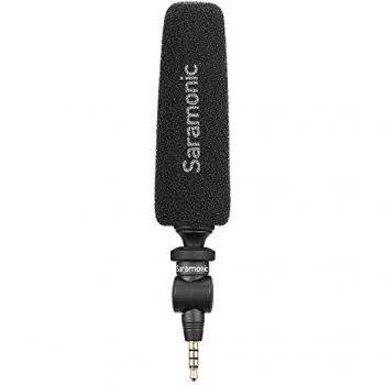 Micrófono Unidireccional Saramonic SmartMic5S tipo Shotgun con Conector TRRS de 3.5mm y Puerto para Auriculares