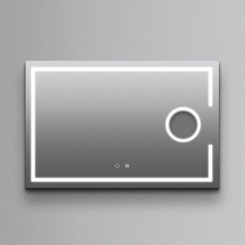 Espejo de baño rectangular Malta con aumento x5 y luz frontal fija Triled 120x80 - Ledimex