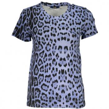 Cavalli Class Blue Cotton Patterned Short Sleeve T-Shirt - XXL
