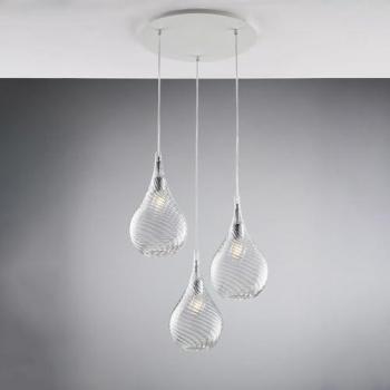 Lámpara de Araña Moderna Pluvia Transparente 3 Luces E27