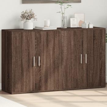 Aparador de madera de roble marrón multicapa 2 piezas 60x31x70 cm