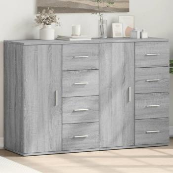 Aparador Sonoma Gris 2 piezas 59x39x80 cm Madera multicapa