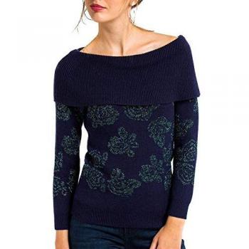 Naf Naf Jersey Vuelta Azul para Mujer L Azul