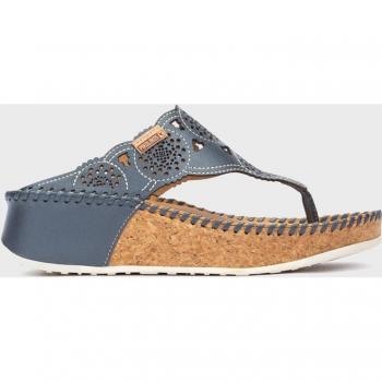 Pikolinos - Sandalias de cuña de mujer de piel en color azul MARINA W1C