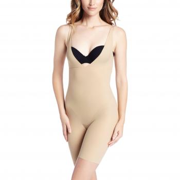 Maidenform Women's Open-Bust Body Shaper, Anti-Static Fabric, Beige, Size M
