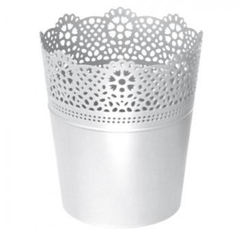 Maceta LACE blanca 16 cm dimensiones compactas