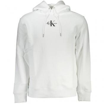 Eco-Friendly White Embroidered Hoodie - XXL Monogram Logo
