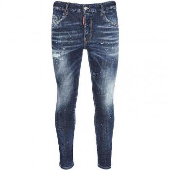 Dsquared2 Men's Navy Washed Denim Jeans, Slim-fit, Blue, Size 54 (3XL)