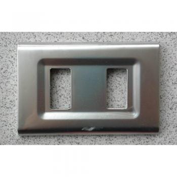 Placas de ABS Serie Magic Elite Bticino Compatibles Color Plata - 2 Foros