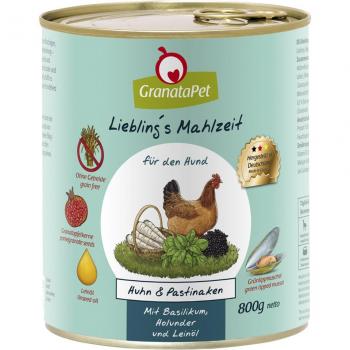 GranataPet Liebling's Mahlzeit 12 x 800 g - Pack Ahorro - Pollo y chirivía