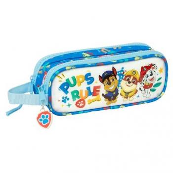 Portatodo Doble Paw Patrol Pups Rule - Estuche Escolar Compacto, Material Resistente, Cierre Seguro, 21x8x6 cm