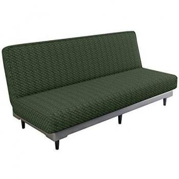 MAXIJIN Funda Elástica para Sofá Cama Funda para Sofá de Clic Clac 3 Plazas sin Brazos Protector de Muebles de Color Sólido para Sofá Plegable sin Reposabrazos