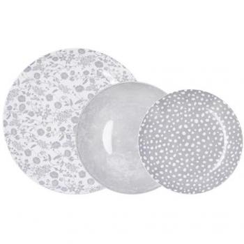 Vajilla de Porcelana Aquilea Bidasoa 12 Piezas para 4 Personas, Gran Tamaño, Brillo Excepcional, Diseño Moderno y Atemporal, Apilable y Resistente