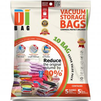 DIBAG ® 10 Comprimidos Vacío del Espacio de Almacenaje Ahorro de Bolsas :5 X