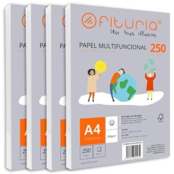 Paquete de Papel Multifuncional A4 250gr - 50 Hojas Blancas para Impresoras Láser e Inyección y Fotocopiadoras - Uso Escolar y Laboral