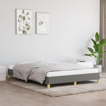 Cama solar sin colchón de Tela Gris oscuro 140x200 cm