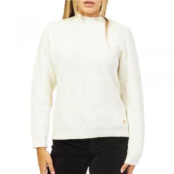 YES ZEE Women's White Acrylic Round-neck Knitwear Sweater - XXL