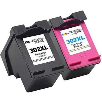 Gmoher Remanufacturado Cartucho de Tinta para HP 302XL Alto Rendimiento F6U68AE / F6U67AE Compatible con HP DeskJet 1110 1115 2130 2132 2133 2134 Envidia 4520 4521 4522 4523