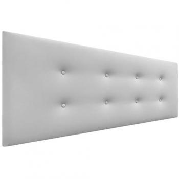 Cabecero Tapizado de Polipiel Aqualine con 2 Hileras de Botones, Gris Claro, 150x50cm para Camas 150/160 cm