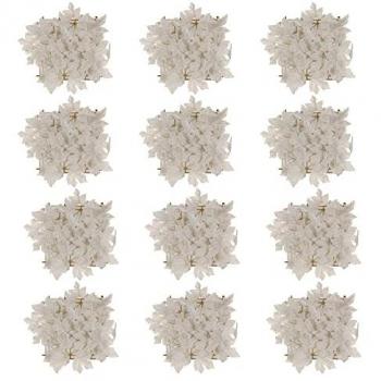 Set de 12 paneles artificiales para jardín vertical blancos de PVC de 30x30 cm - Lolahome