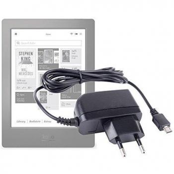 DURAGADGET Cargador De Viaje con MicroUsb para El EReader Kobo Aura H20 - con Enchufe Europeo