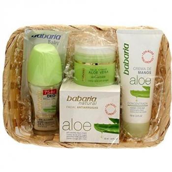 Babaria Aloe Vera Gift Set - 3 Pieces (50ml Anti-Wrinkle Cream, 75ml Roll-On Deodorant, 100ml Hand Cream)
