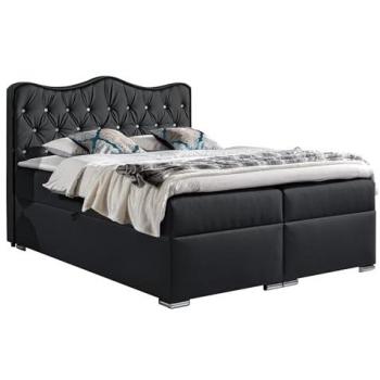 Cama Continental Baltimore 162 Doble de Cuero Ecológico con Somieres, 212 x 180 x 125 cm