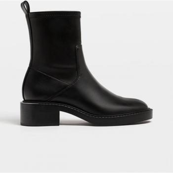 Stradivarius Flat Black Ankle Boots