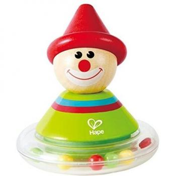 Hape - Juguete Sonajero Mordedor Bebé, Payaso Equilibrista Multicolor (E0015)