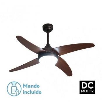 Fabrilamp Klod Ventilador de Techo Rústico con Motor DC y Luz Marrón