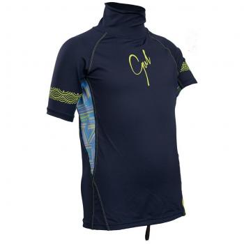 Gul 2018 Junior Girls Short Sleeve Rash Vest Navy/Lines RG0345-B4 Junior Sizes - Junior Large