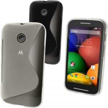igadgitz Claro Funda S-Line TPU Gel Para Motorola Moto E XT1021 + Protector Pantalla